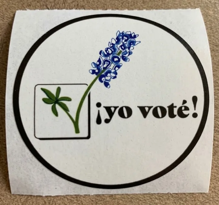 Travis County Bluebonnet "Yo Vote" sticker
